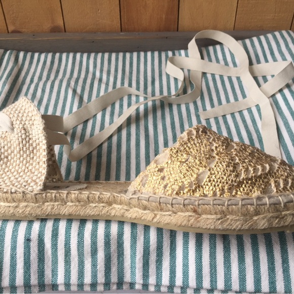New, Unworn Cotton Crochet Flat Valenciana Espadrilles - Picture 6 of 8